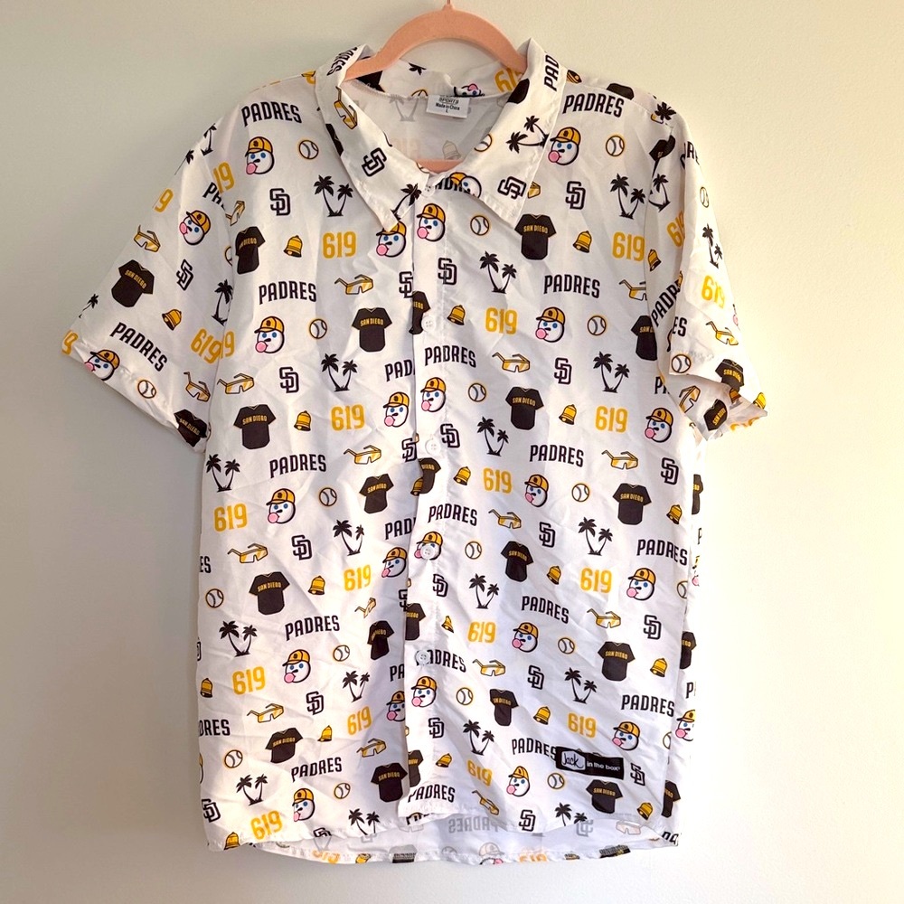 Jack in the Box San Diego Padres 619 Button Up Shirt MLB Promo size L